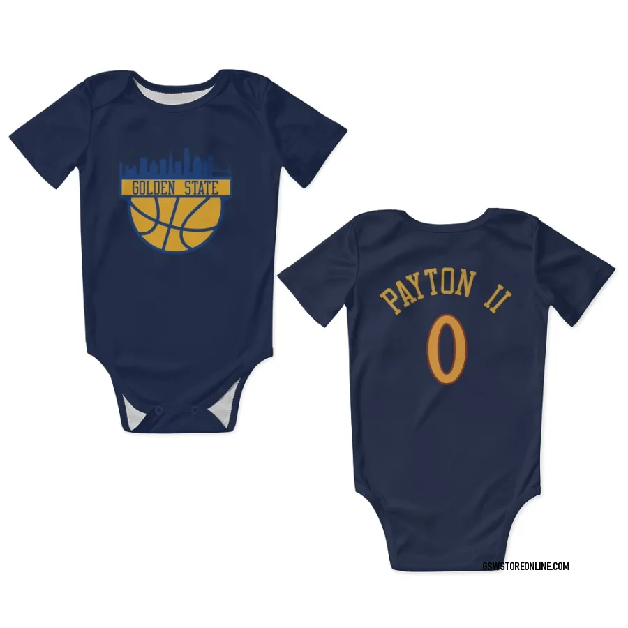 Golden State Warriors Gary Payton II Navy  Newborn & Infant Bodysuit