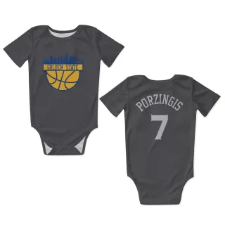 Golden State Warriors Kristaps Porzingis Gray  Newborn & Infant Bodysuit