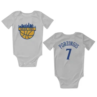 Golden State Warriors Kristaps Porzingis White  Newborn & Infant Bodysuit