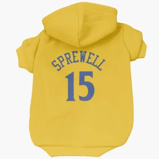 Golden State Warriors Latrell Sprewell Gold  Dog & Cat Pet Hoodie