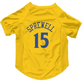 Golden State Warriors Latrell Sprewell Gold  Dog & Cat Pet Jersey