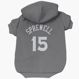 Golden State Warriors Latrell Sprewell Gray  Dog & Cat Pet Hoodie