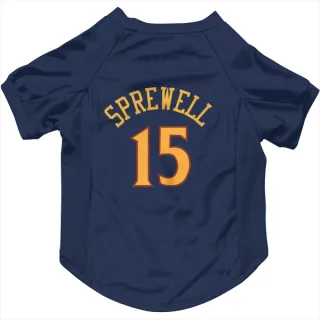 Golden State Warriors Latrell Sprewell Navy  Dog & Cat Pet Jersey