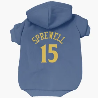 Golden State Warriors Latrell Sprewell Royal  Dog & Cat Pet Hoodie