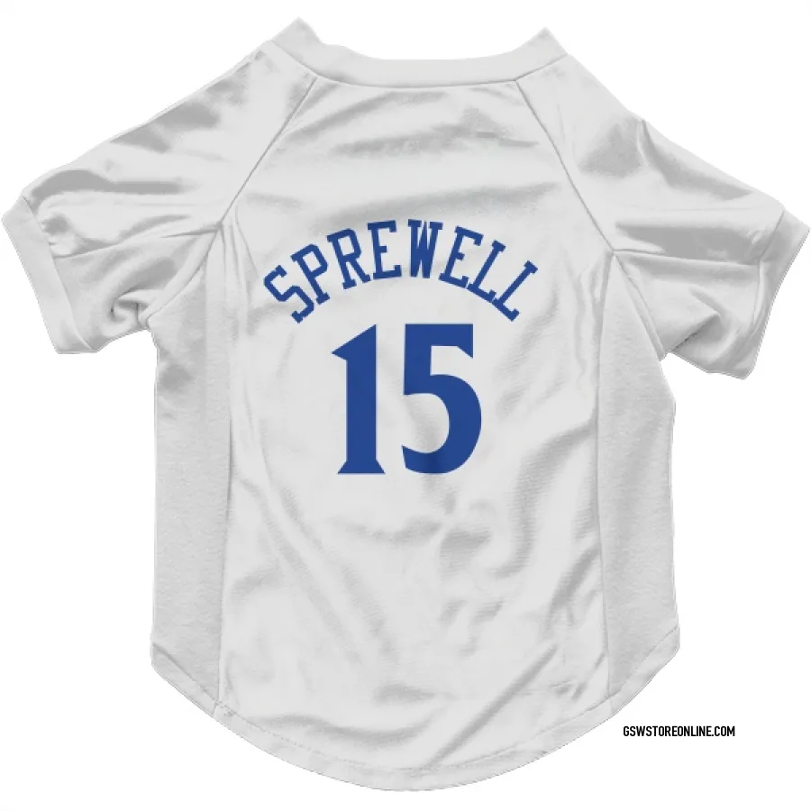 Golden State Warriors Latrell Sprewell White  Dog & Cat Pet Jersey