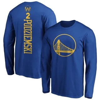 Men's Golden State Warriors Brandin Podziemski Gold Royal Backer Long Sleeve T-Shirt