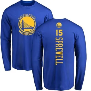 Men's Golden State Warriors Latrell Sprewell Gold Royal Backer Long Sleeve T-Shirt