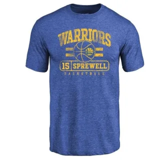Men's Golden State Warriors Latrell Sprewell Gold Royal Baseline T-Shirt