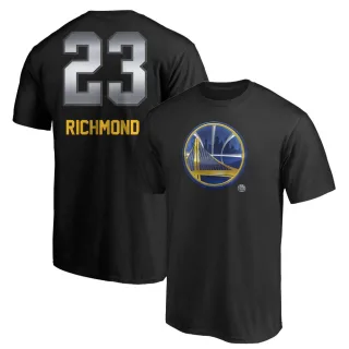 Men's Golden State Warriors Mitch Richmond Gold Black Midnight Mascot T-Shirt