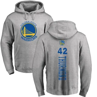 Men's Golden State Warriors Nate Thurmond Gold Branded Ash Backer Pullover Hoodie