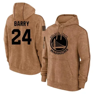 Men's Golden State Warriors Rick Barry Gold Brown 2023 Salute to Service Club Pullover Hoodie