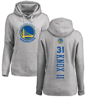 Women's Golden State Warriors Kevin Knox II Gold Branded Ash Backer Pullover Hoodie