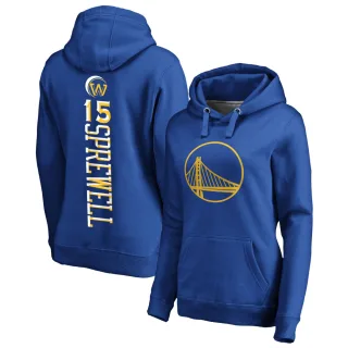 Women's Golden State Warriors Latrell Sprewell Gold Branded Royal Backer Pullover Hoodie
