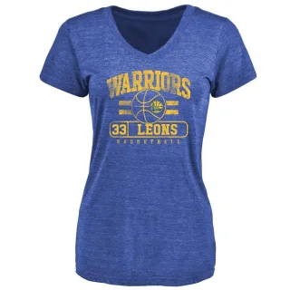 Women's Golden State Warriors Malevy Leons Gold Royal Baseline T-Shirt