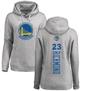 Women's Golden State Warriors Mitch Richmond Gold Branded Ash Backer Pullover Hoodie