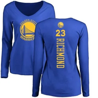 Women's Golden State Warriors Mitch Richmond Gold Royal Backer Long Sleeve T-Shirt