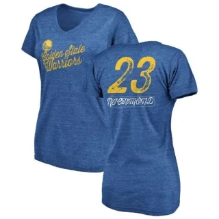 Women's Golden State Warriors Mitch Richmond Gold Royal Sideline V-Neck T-Shirt