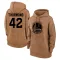 Women's Golden State Warriors Nate Thurmond Gold Brown 2023 Salute to Service Pullover Hoodie
