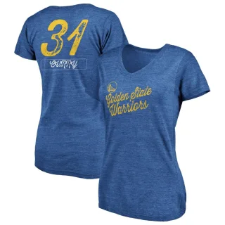 Women's Golden State Warriors Seth Curry Gold Royal Sideline V-Neck T-Shirt