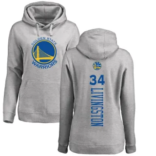 Women's Golden State Warriors Shaun Livingston Gold Branded Ash Backer Pullover Hoodie