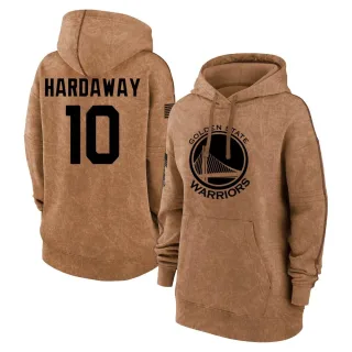 Women's Golden State Warriors Tim Hardaway Gold Brown 2023 Salute to Service Pullover Hoodie