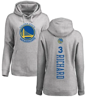 Women's Golden State Warriors Will Richard Gold Branded Ash Backer Pullover Hoodie