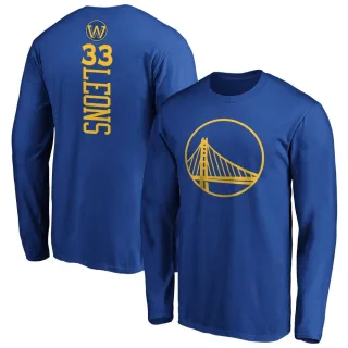 Youth Golden State Warriors Malevy Leons Gold Royal Backer Long Sleeve T-Shirt