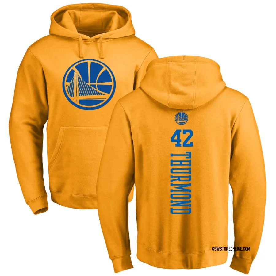 Youth Golden State Warriors Nate Thurmond Gold Branded One Color Backer Pullover Hoodie
