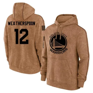 Youth Golden State Warriors Quinndary Weatherspoon Gold Brown 2023 Salute to Service Club Pullover Hoodie